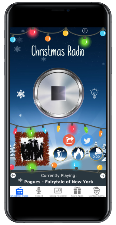 Christmas Radio iOS app — festive music featuring the Voice of Santa, Guy Harris